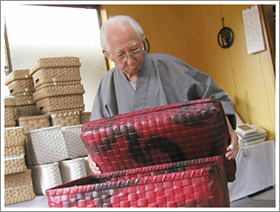 創作工芸 近江一閑張 「蛯谷工芸」 | 文箱 衣装箱 籠(かご) 柿渋