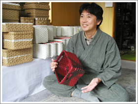 創作工芸 近江一閑張 「蛯谷工芸」 | 文箱 衣装箱 籠(かご) 柿渋